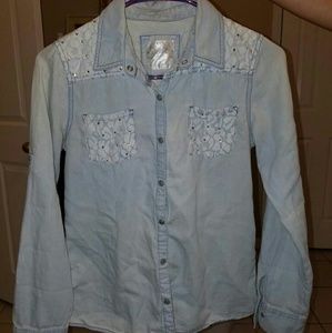 Justice denim blouse